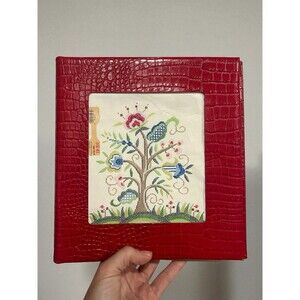Red Leather Photograph Album for a Needlepoint Canvas by Lee’s Needle Arts NOS